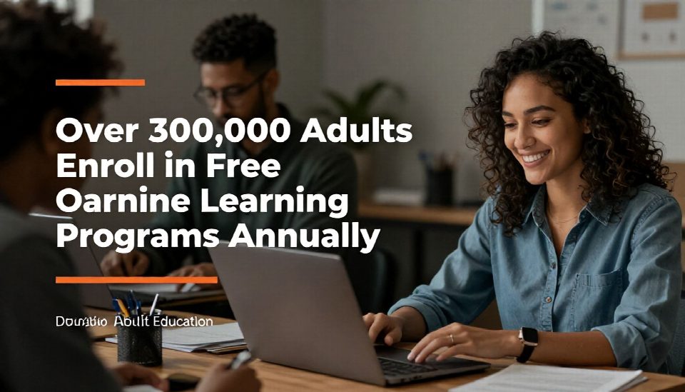 Over 300,000 Adults Enroll in Free Online Learning Programs Annually